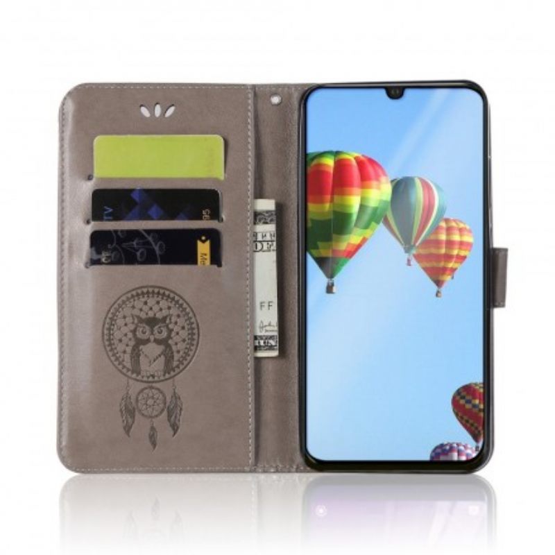 δερματινη θηκη Huawei P30 Lite Δερμάτινο Εφέ Dream Catcher Owl