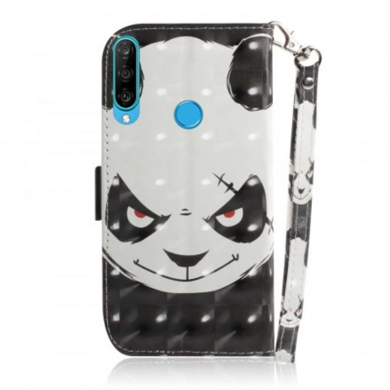 Κάλυμμα Huawei P30 Lite με κορδονι Angry Panda Με Λουράκι