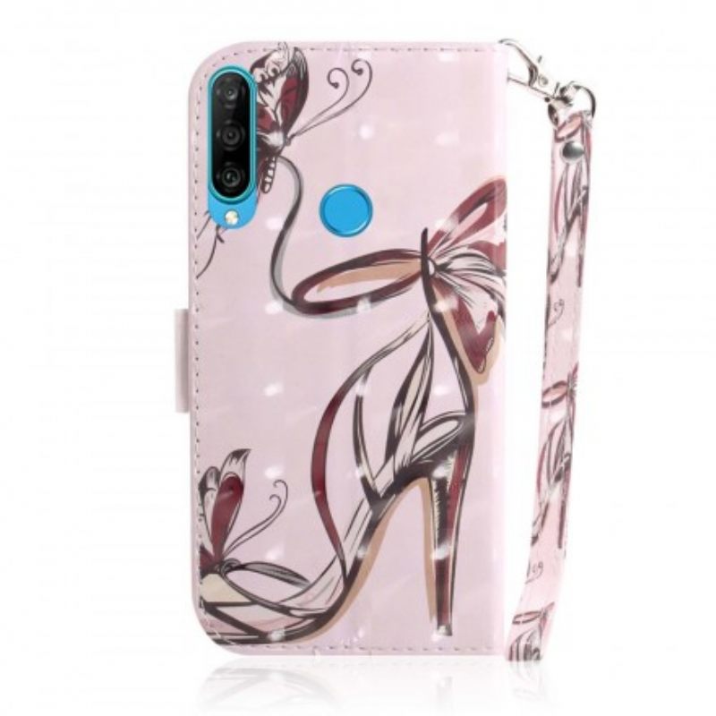 Θήκη Flip Huawei P30 Lite με κορδονι Αντλία Strappy