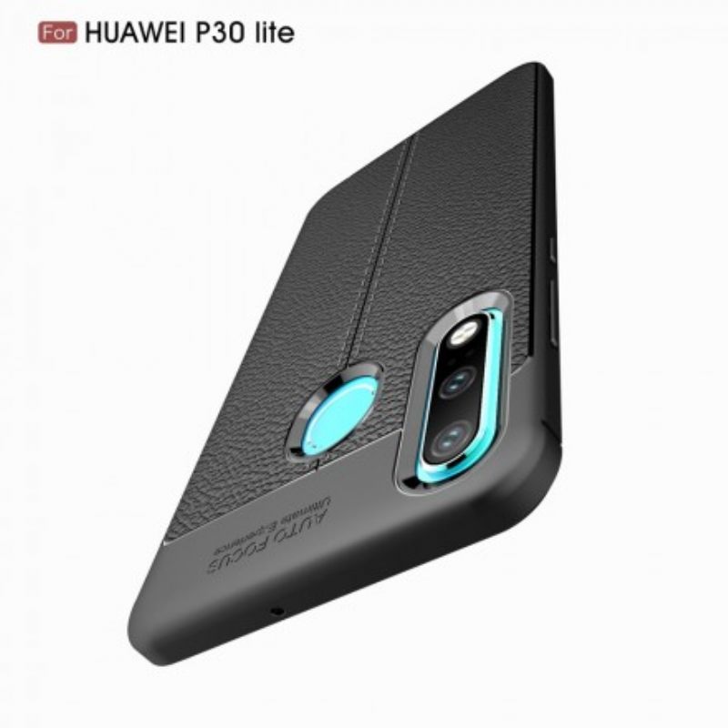 Θήκη Huawei P30 Lite Δερμάτινο Εφέ Litchi Διπλής Γραμμής