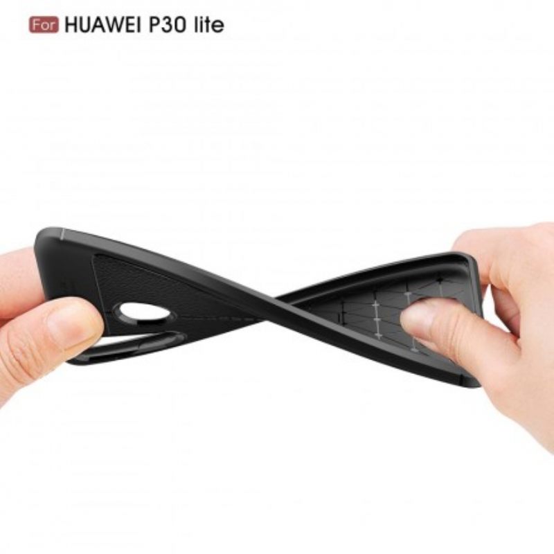 Θήκη Huawei P30 Lite Δερμάτινο Εφέ Litchi Διπλής Γραμμής