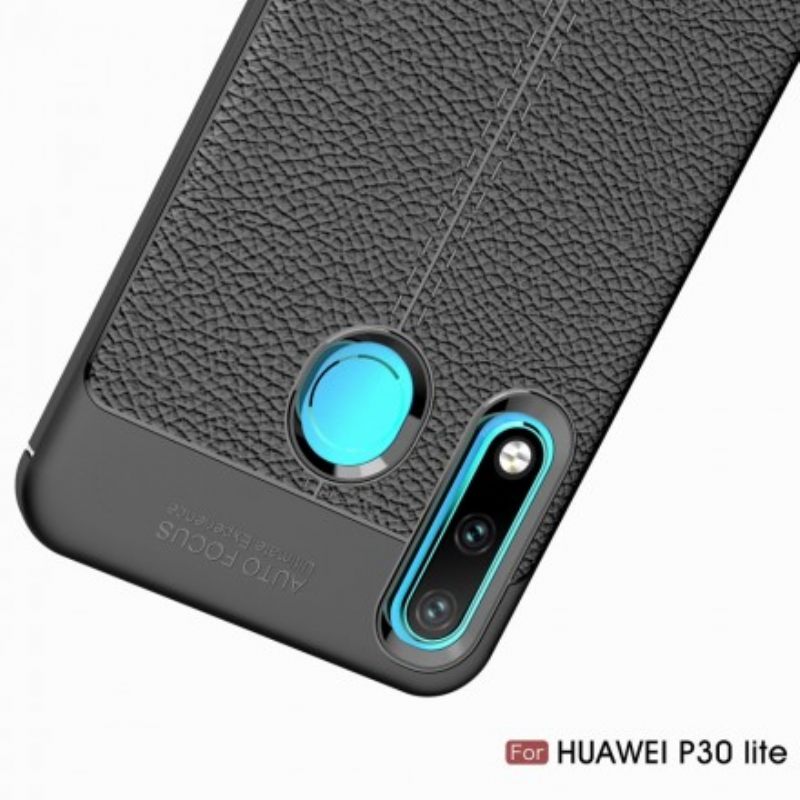 Θήκη Huawei P30 Lite Δερμάτινο Εφέ Litchi Διπλής Γραμμής