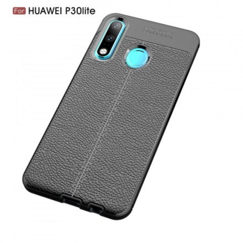 Θήκη Huawei P30 Lite Δερμάτινο Εφέ Litchi Διπλής Γραμμής