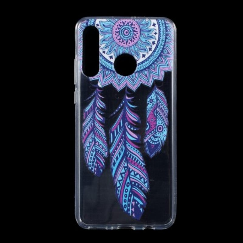 Θήκη Huawei P30 Lite Διαφανή Dream Catcher Blue Feathers