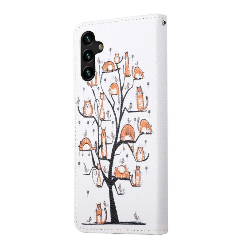 Κάλυμμα Samsung Galaxy A13 5G / A04s με κορδονι / 04s Funky Cats Strappy