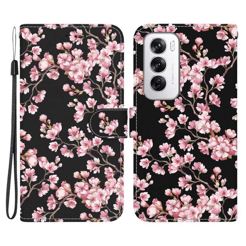 Θηκη Κινητου Oppo Reno 12 5g Θήκες Κινητών Plum Blossoms Με Λουράκι