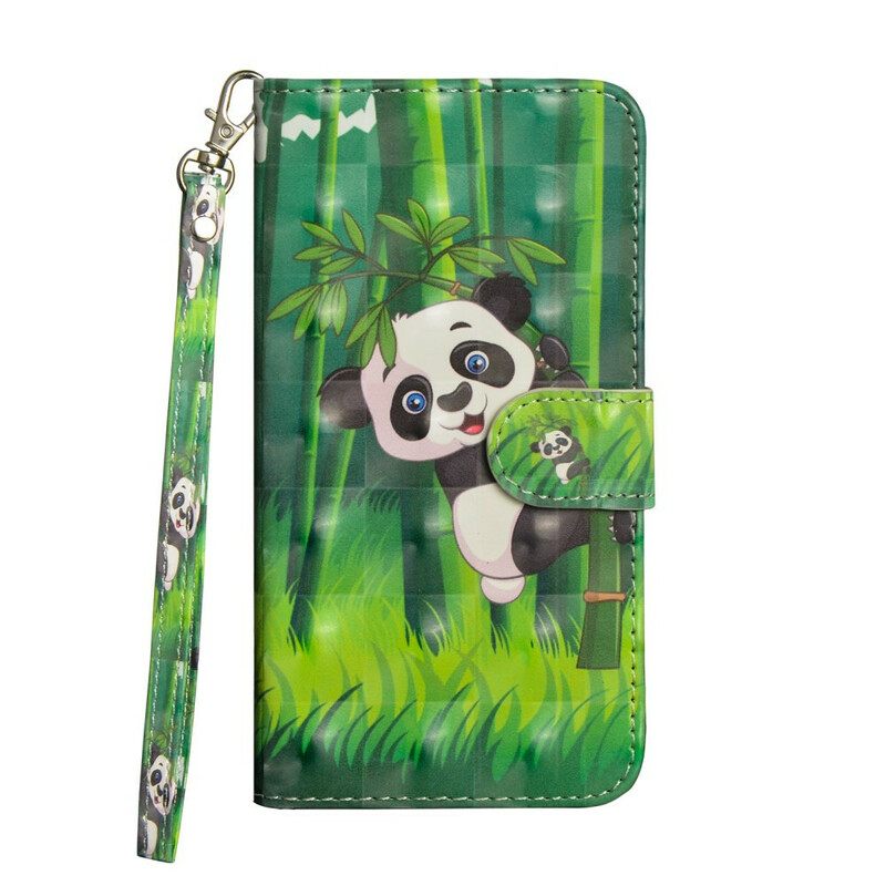 δερματινη θηκη Samsung Galaxy A20s Light Spot Panda Και Bamboo