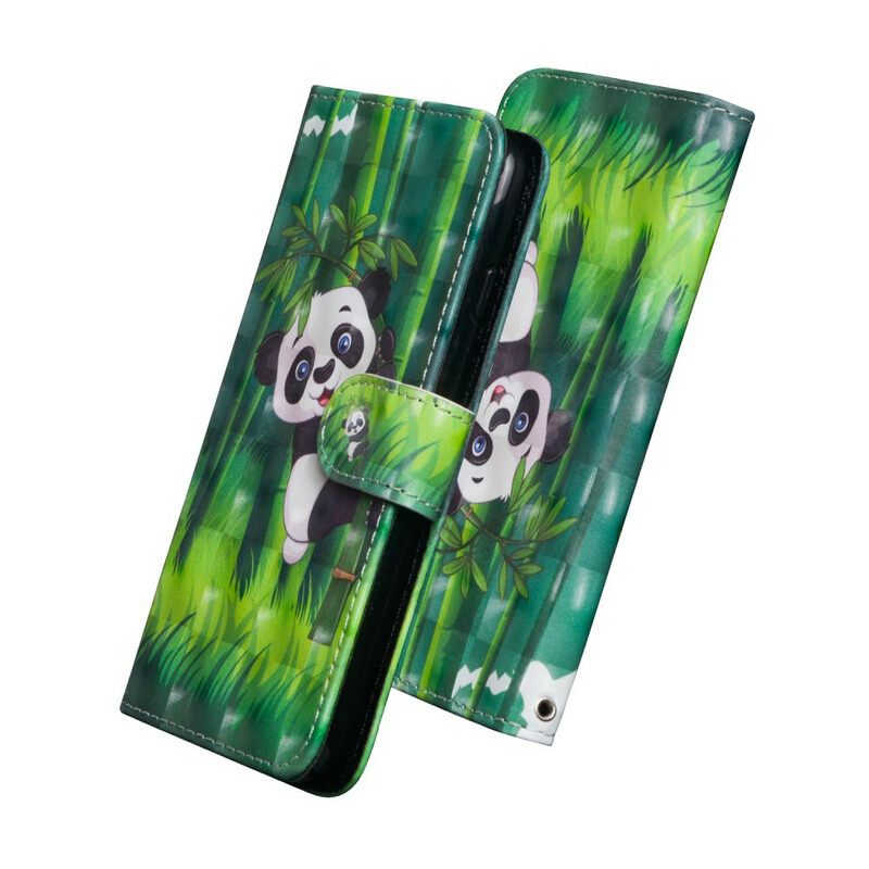 δερματινη θηκη Samsung Galaxy A20s Light Spot Panda Και Bamboo