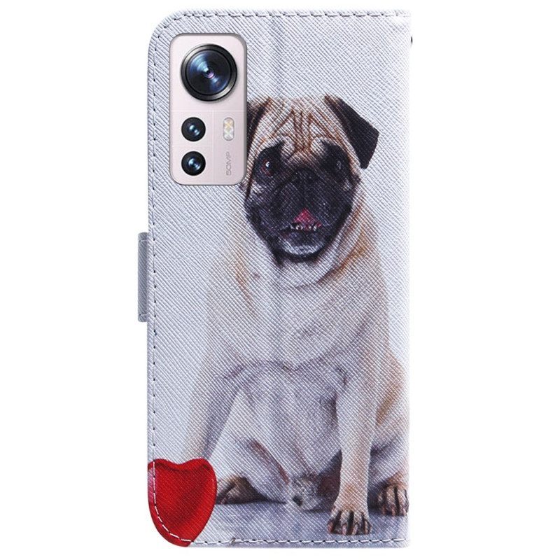 Θήκη Flip Xiaomi 12 Pro Pug Dog