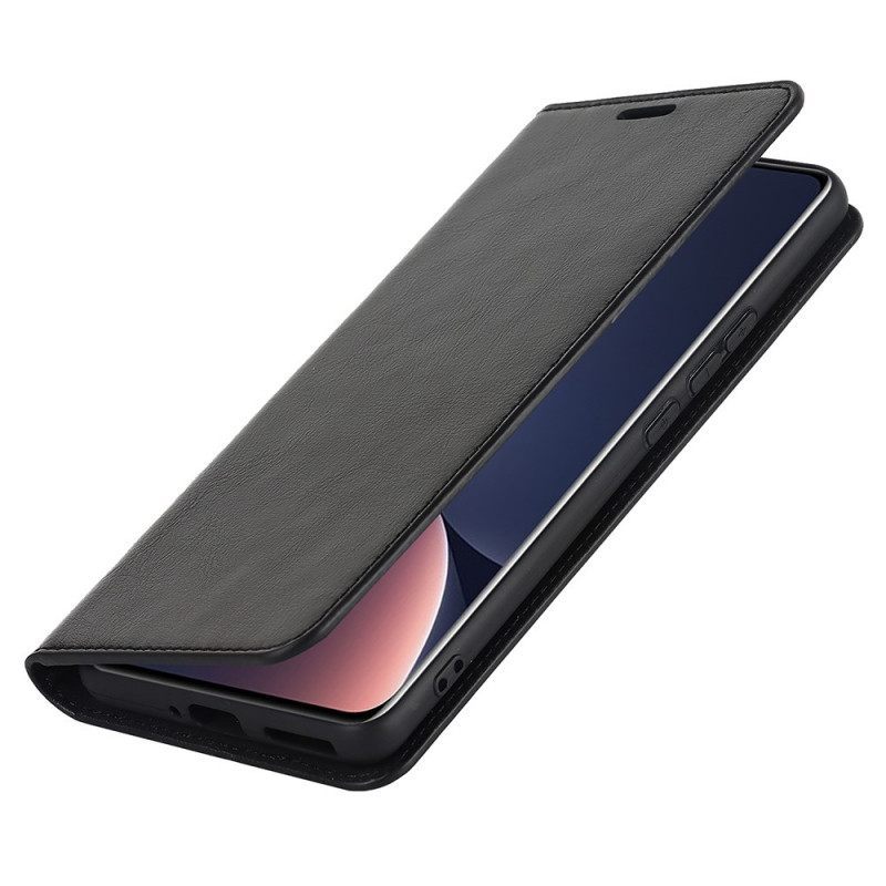 θηκη κινητου Xiaomi 12 Pro Θήκη Flip Αληθινό Δέρμα