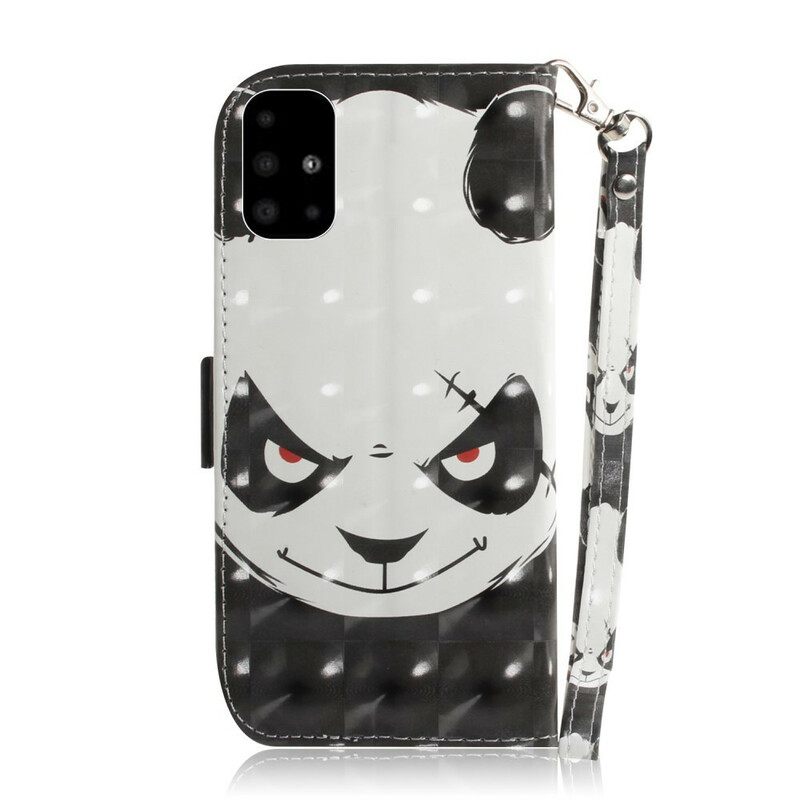 Κάλυμμα Samsung Galaxy A51 με κορδονι Angry Panda Με Λουράκι