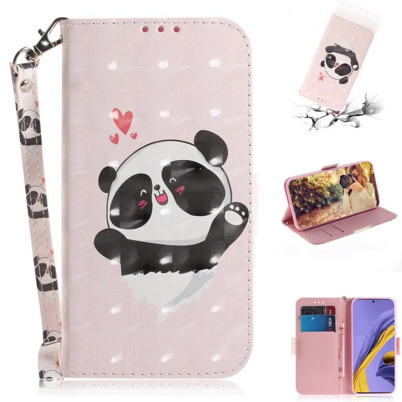 Κάλυμμα Samsung Galaxy A51 με κορδονι Panda Love Strap