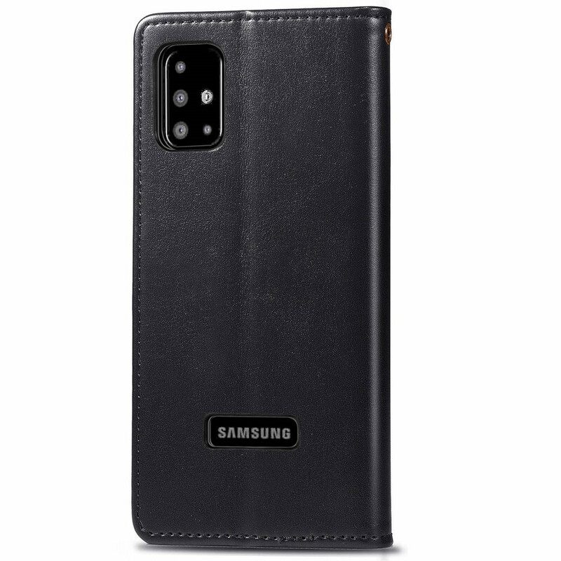 Θήκη Flip Samsung Galaxy A51 Συνθετικό Δέρμα Και Vintage Κούμπωμα