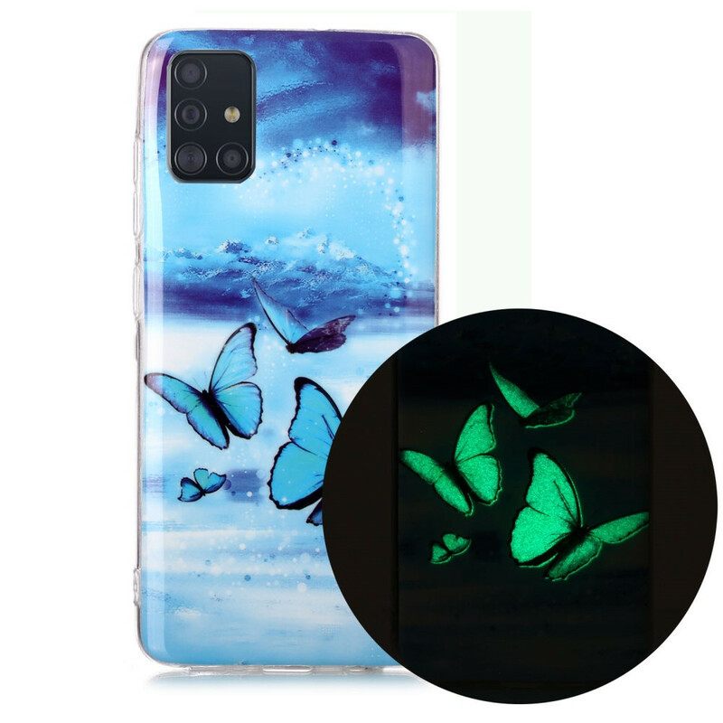 θηκη κινητου Samsung Galaxy A51 Σειρά Fluorescent Butterflies