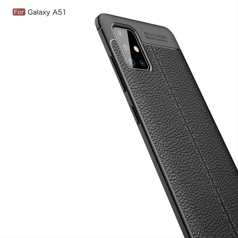 Θήκη Samsung Galaxy A51 Δερμάτινο Εφέ Litchi Double Line