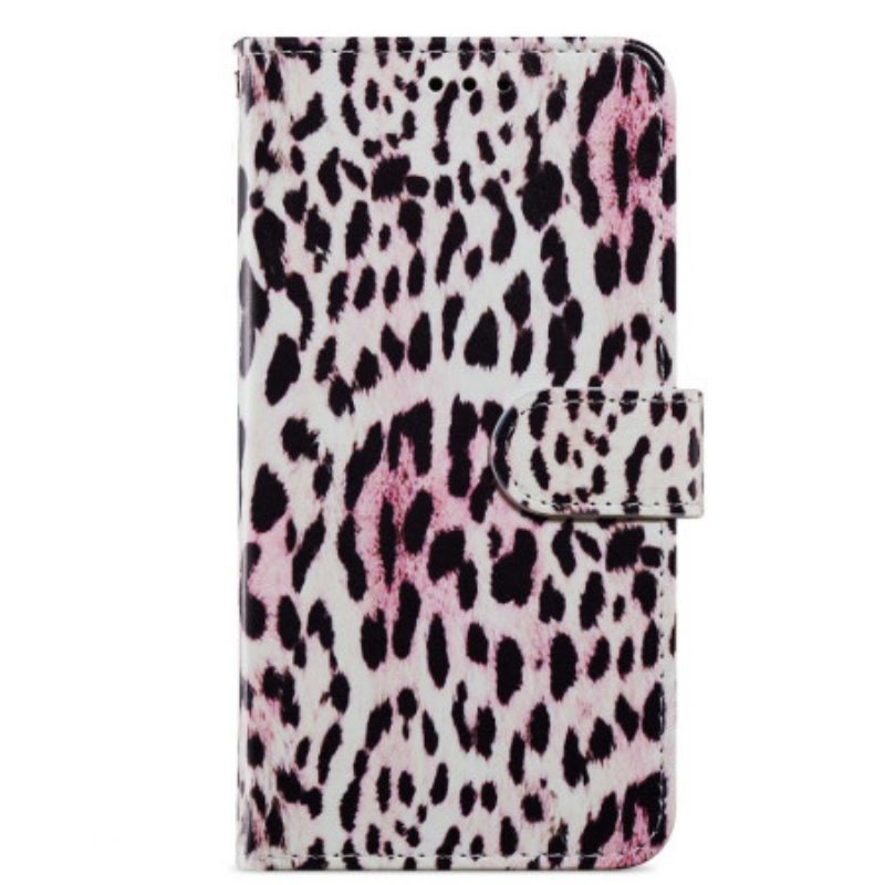 Θήκη Flip Google Pixel 7A με κορδονι Leopard Effect Strappy